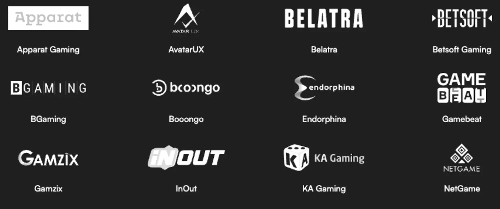 Game Providers logos
